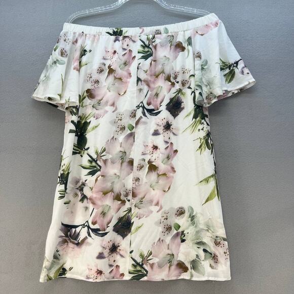 Lulus Dress Women's Large NWT Dream of You Ivory Off-The-Shoulder Mini Shift - Picture 7 of 11